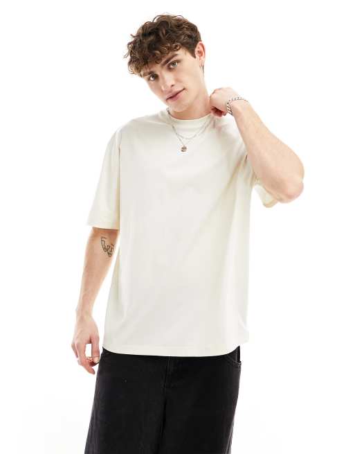 ASOS DESIGN oversized T-shirt in off white with back skate