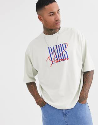 ASOS DESIGN oversized t-shirt in off white with Paris city print | ASOS