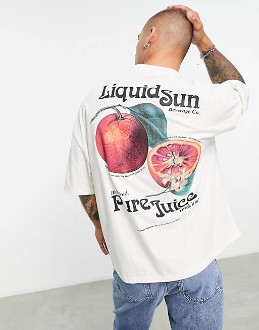 ASOS DESIGN oversized t-shirt in white with photographic fruit back print | ASOS