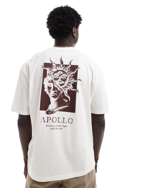 ASOS DESIGN oversized T-shirt in off white with renaissance back print ...