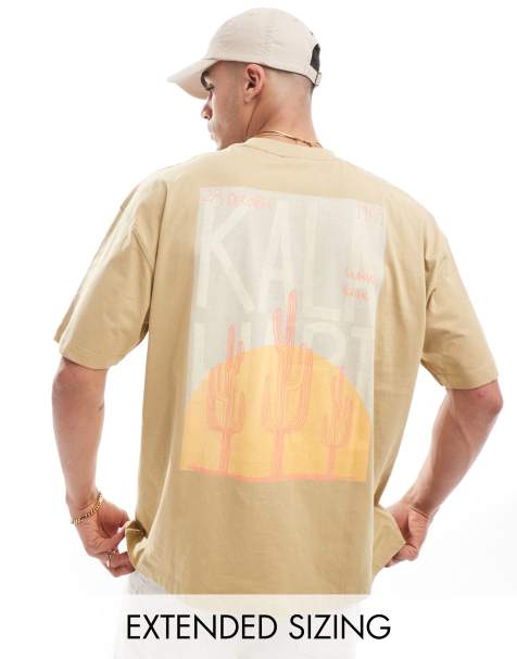 ASOS DESIGN oversized t-shirt in olive gray with back print - view 1