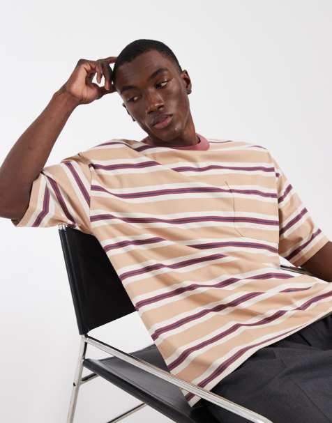 ASOS DESIGN oversized t-shirt in orange stripe - view 1