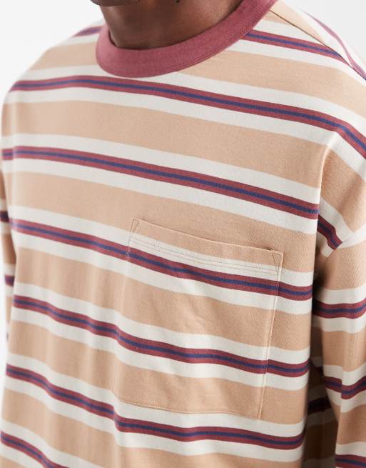ASOS DESIGN oversized t-shirt in orange stripe, 2 of 5