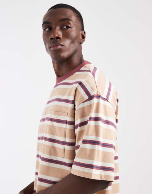 ASOS DESIGN oversized t-shirt in orange stripe, 3 of 5