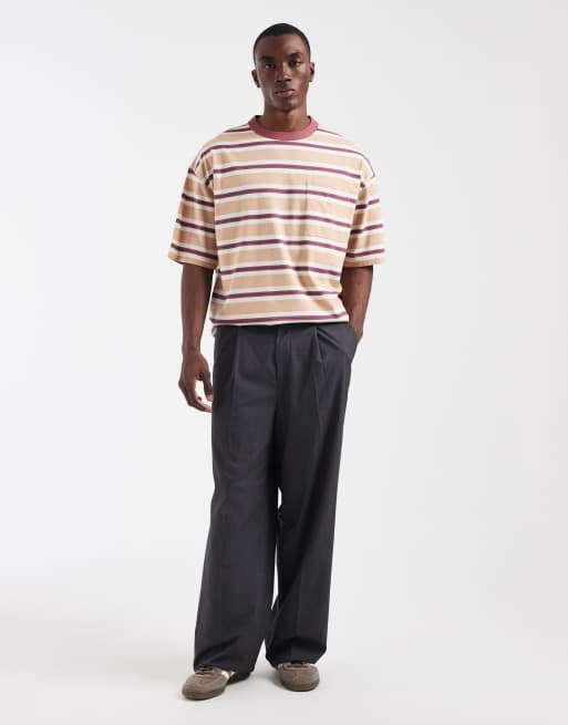ASOS DESIGN oversized t-shirt in orange stripe, 4 of 5