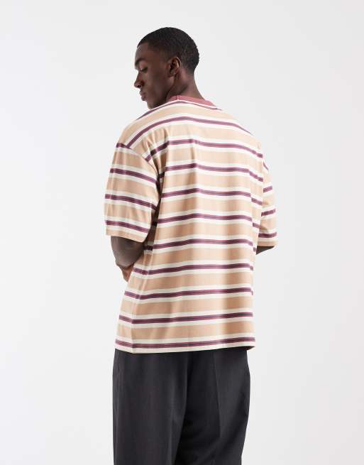 ASOS DESIGN oversized t-shirt in orange stripe, 5 of 5
