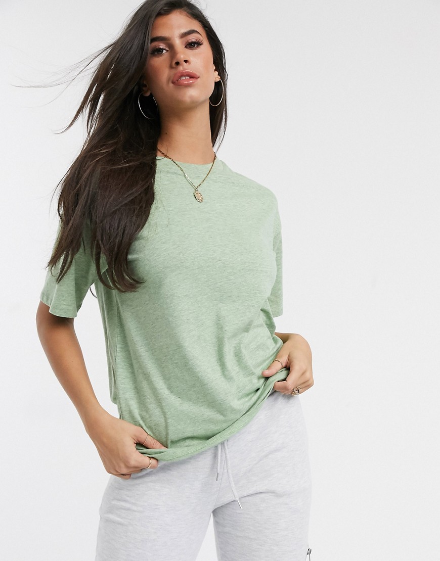 ASOS DESIGN oversized t-shirt in overdyed marl in green