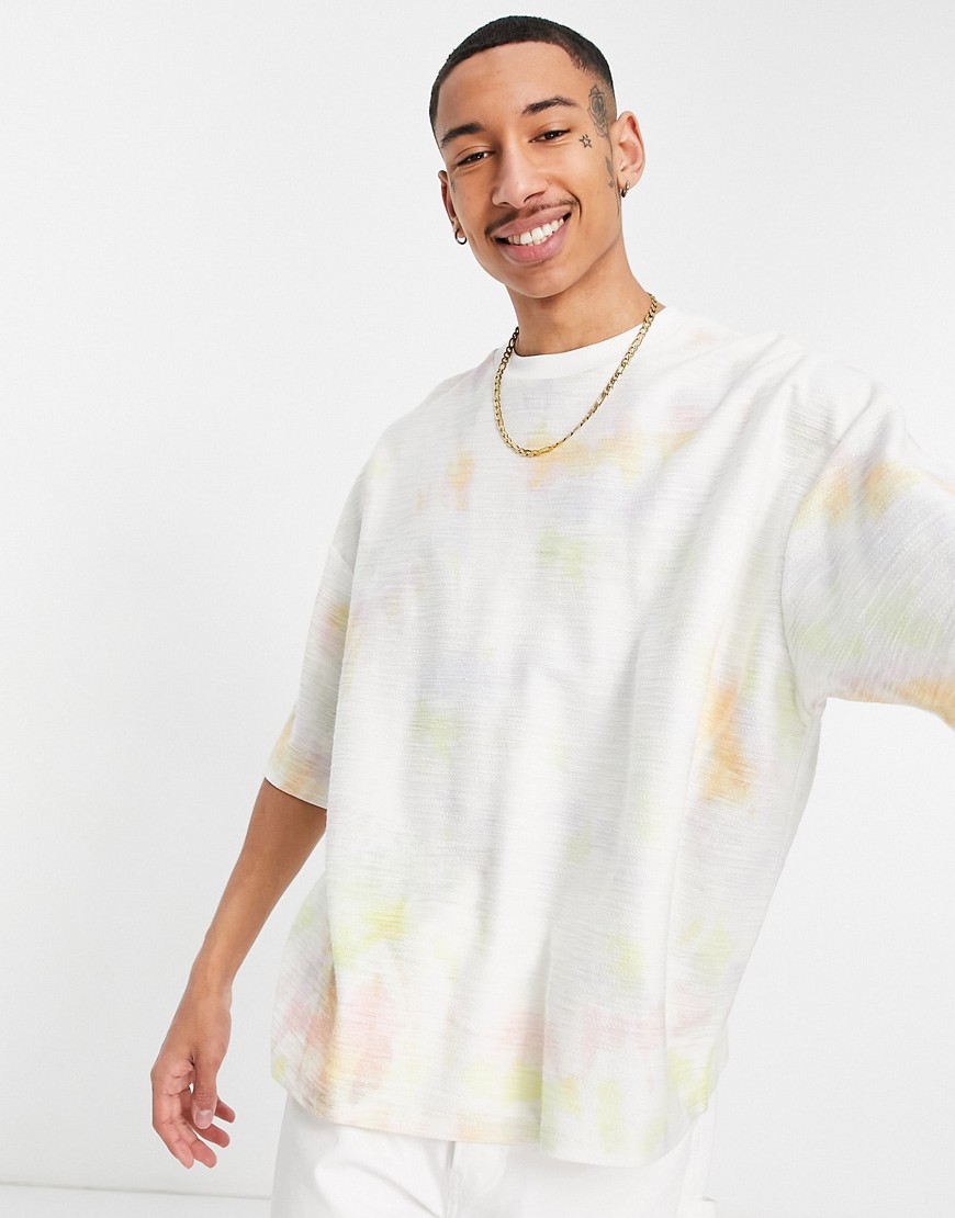 ASOS DESIGN oversized t-shirt in pastel wash heavyweight slub-Multi