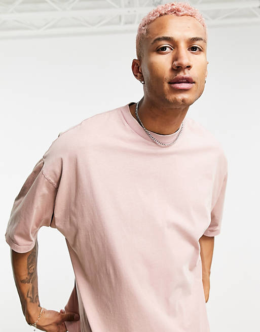 ASOS DESIGN oversized t-shirt in pink acid wash | ASOS