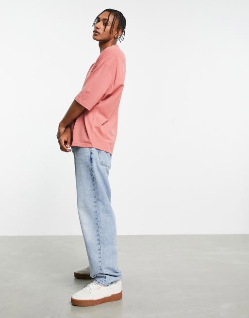 ASOS DESIGN oversized T-shirt in pique in pink