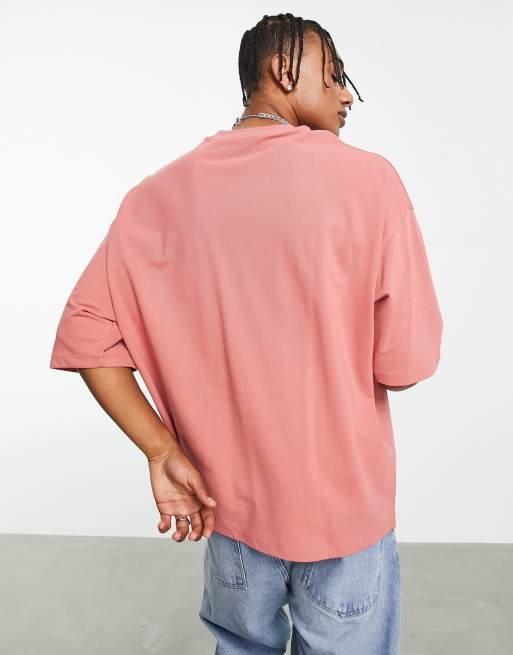 ASOS DESIGN oversized T-shirt in pique in pink