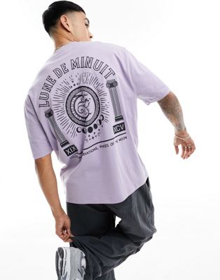 ASOS DESIGN oversized t-shirt in purple with back renaissance print