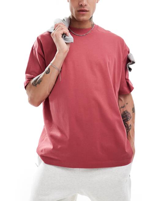 ASOS DESIGN oversized t-shirt in red with celestial spine print, 3 of 4