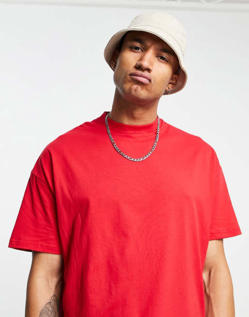 ASOS DESIGN oversized t shirt in red