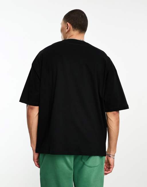 ASOS DESIGN – Oversized T-Shirt in Schwarz mit Print in Basketball-Optik auf der Brust, 2 von 4