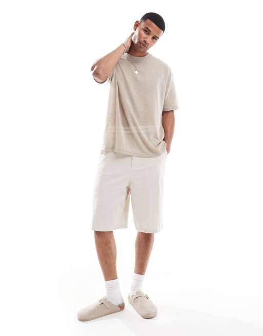 ASOS DESIGN oversized  t-shirt in taupe slub, 2 of 4