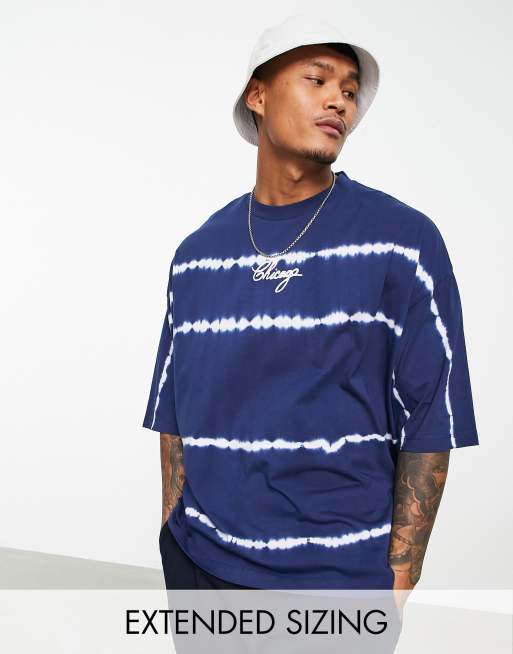 ASOS DESIGN oversized t-shirt in blue with Chicago city print