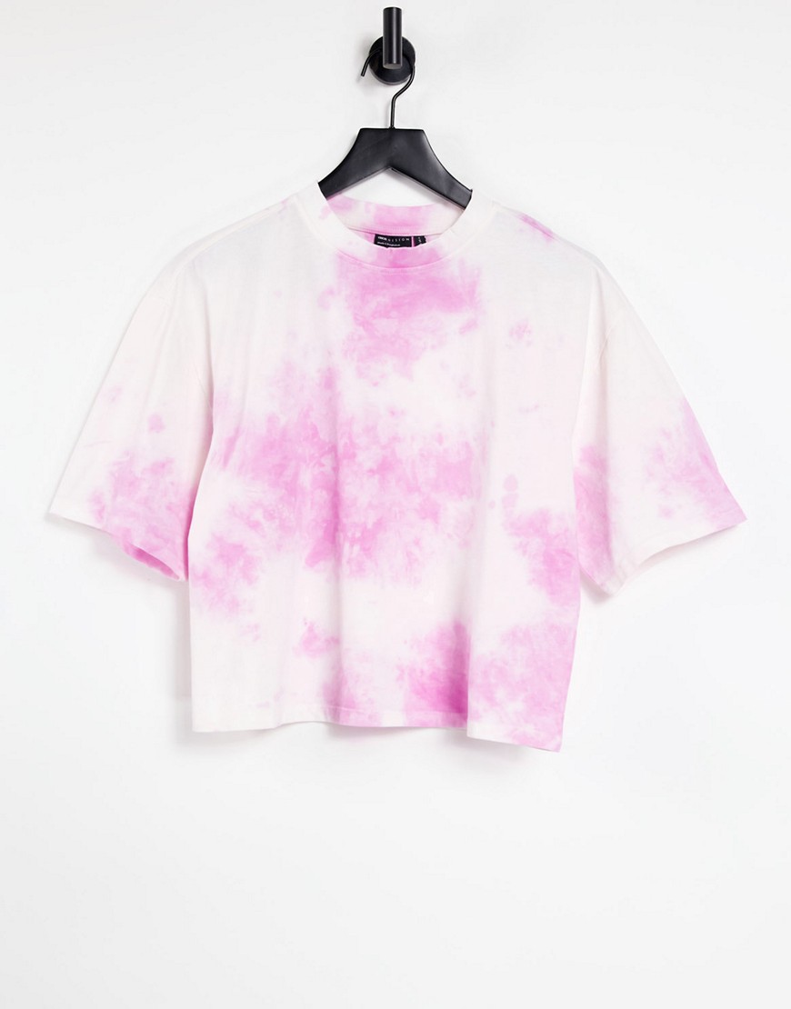 ASOS DESIGN oversized t-shirt in tie dye in pink
