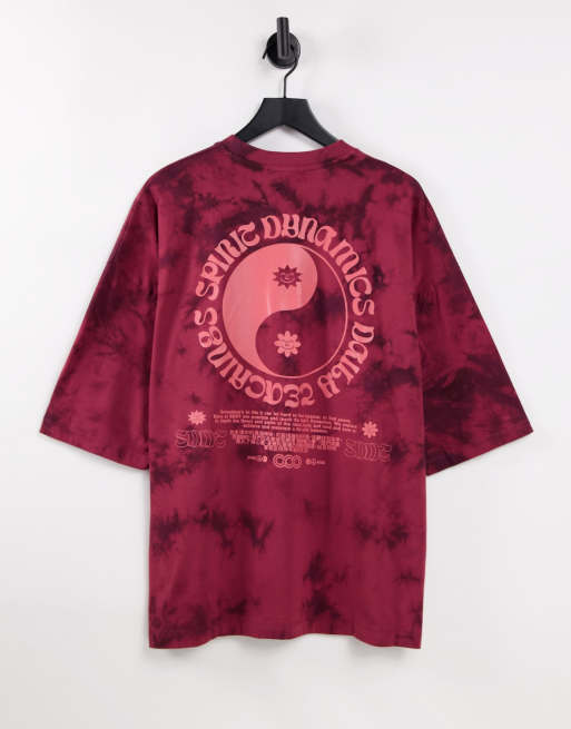 ASOS DESIGN oversized t-shirt in tie dye with mystic back print