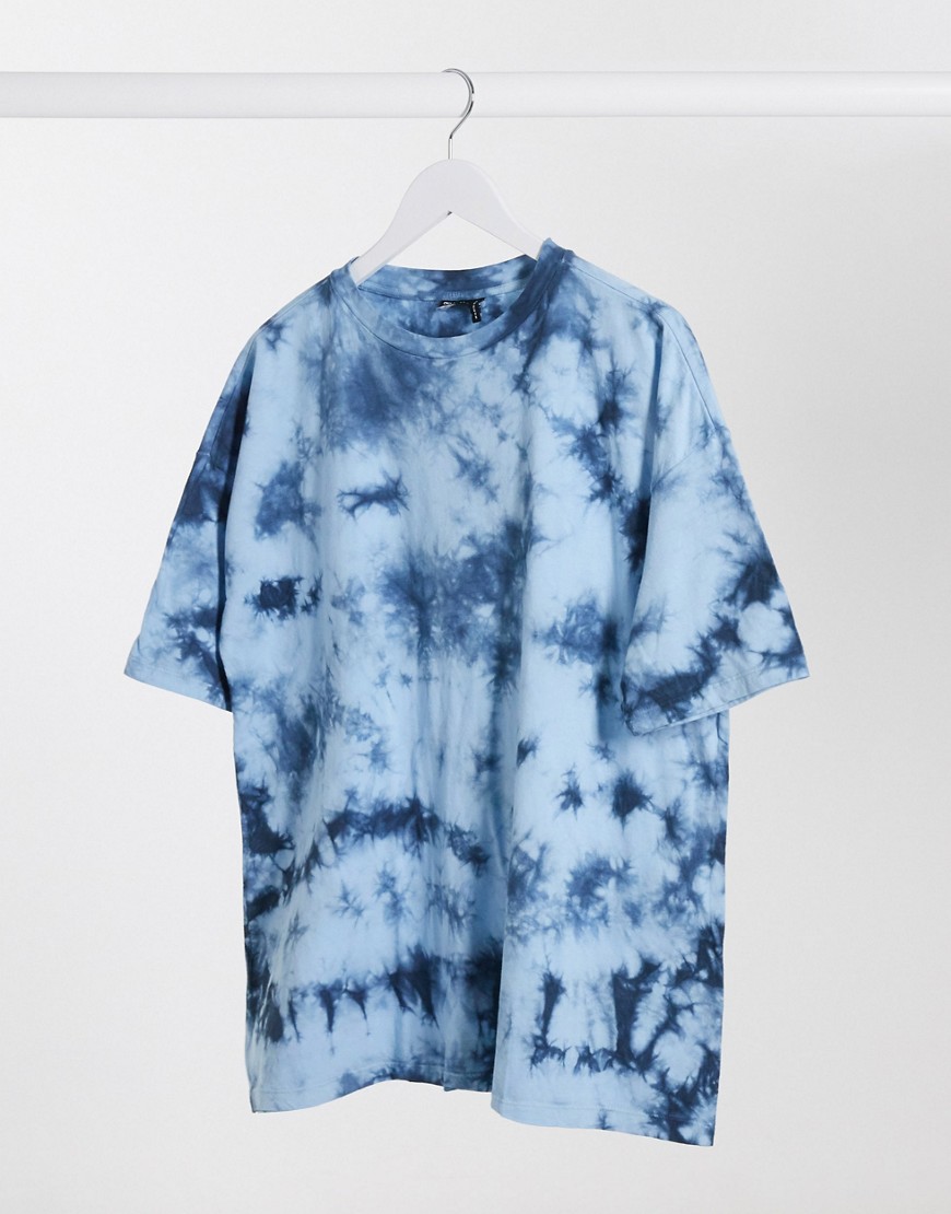ASOS DESIGN oversized t-shirt in tonal tie dye-Blue