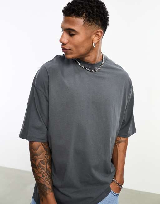 ASOS Design Oversized T-Shirt in Black with Back Text Print