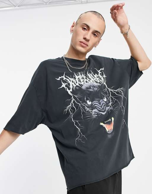 ASOS DESIGN NFL Panther oversized t-shirt with front and back print