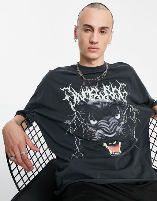 ASOS DESIGN NFL Panther oversized t-shirt with front and back print