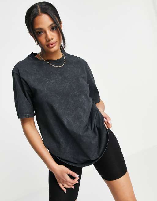 ASOS DESIGN oversized t-shirt in washed black