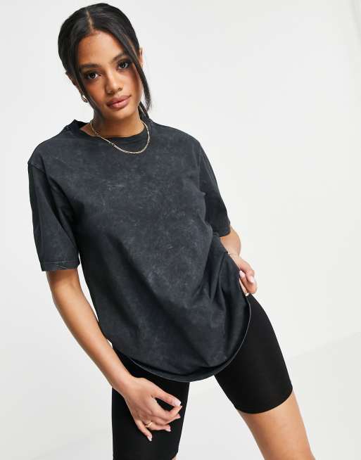 Asos Design Oversized T Shirt In Washed Black Asos 7136