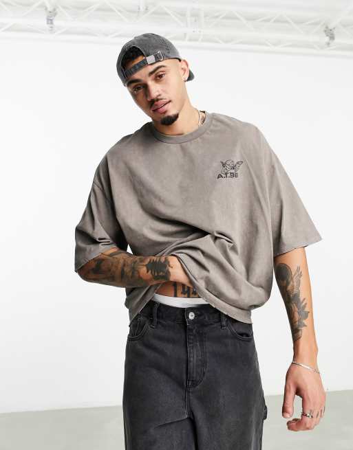 Adpt Oversized T-Shirt in Brown with Los Angeles Back Print