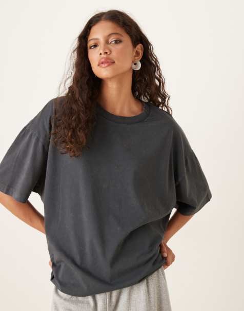 ASOS DESIGN oversized t-shirt in washed charcoal - view 1