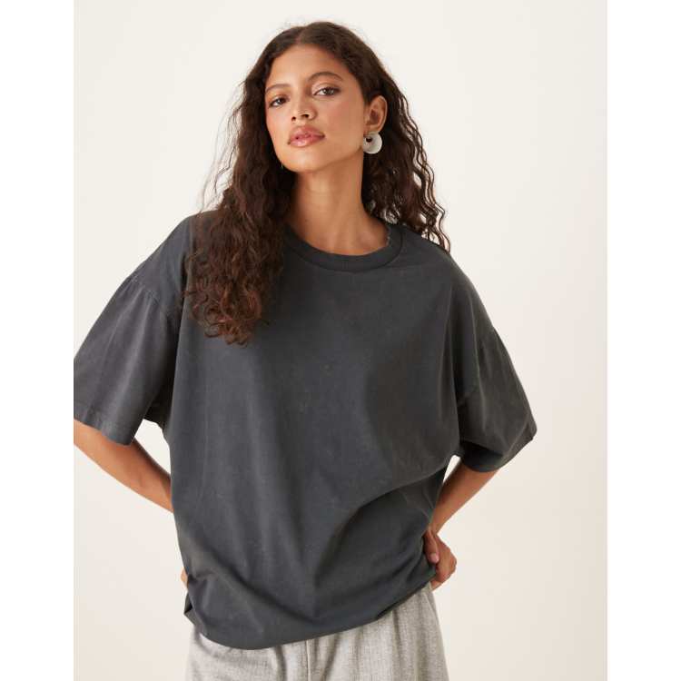 ★COVERNAT★ Arch Dying T-Shirt Charcoal CO2502ST38CH Plain Short Sleeve T-Shirt Charcoal Heather - Billion Creation