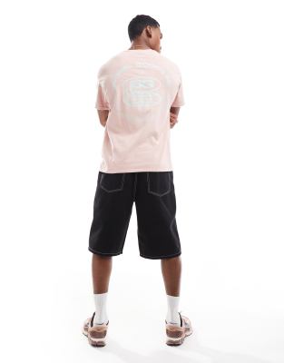 ASOS DESIGN oversized t-shirt in washed pink with back print