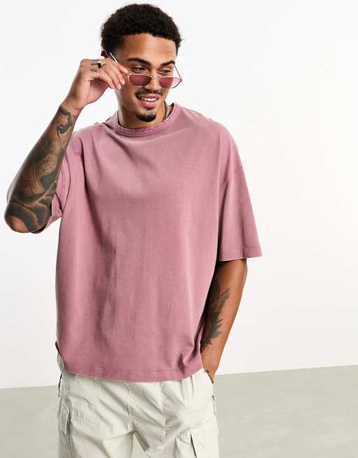 ASOS Design Oversized Washed T-Shirt with Back Print in Black