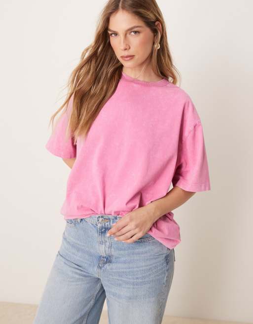 ASOS DESIGN oversized T-shirt in washed pink