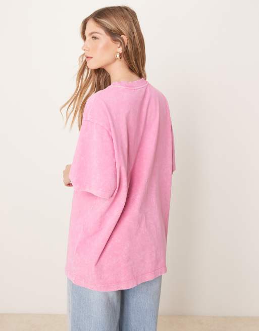 ASOS DESIGN oversized T-shirt in washed pink