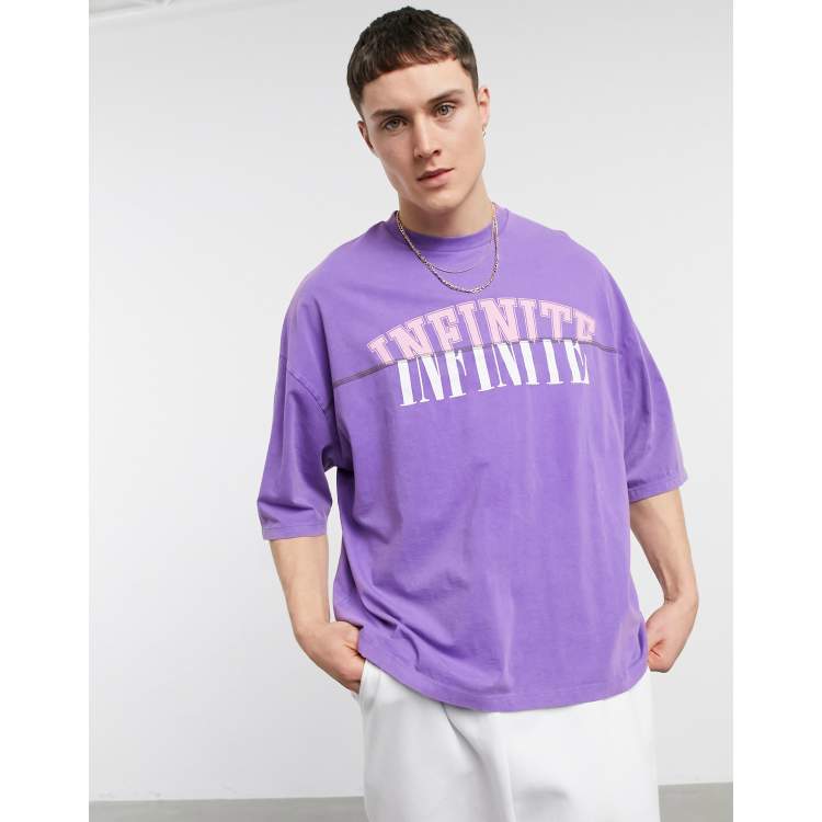 PURPLE BRAND Oversize Textured Inside Out Graphic T-Shirt