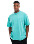 [ASOS DESIGN] ASOS DESIGN oversized t-shirt in washed turquoise-Blue S Waterfall