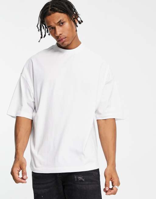 ASOS DESIGN oversized t-shirt in white with abstract art back