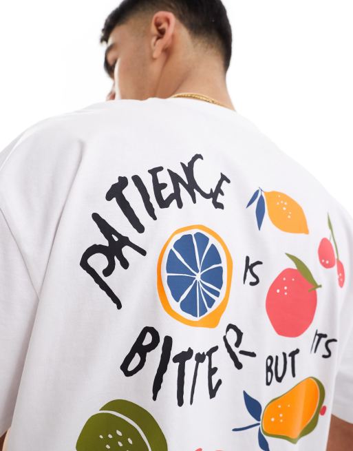 ASOS DESIGN oversized t-shirt in white with abstract art back print, 4 of 4