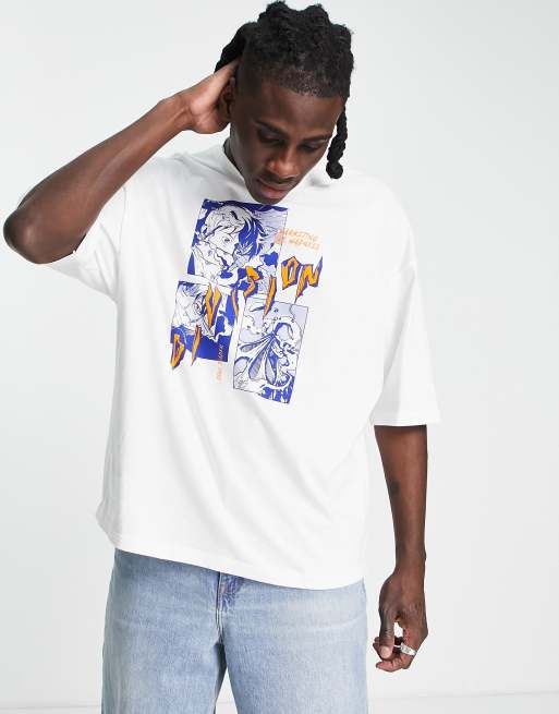 ASOS DESIGN oversized t-shirt in white with anime front print | ASOS