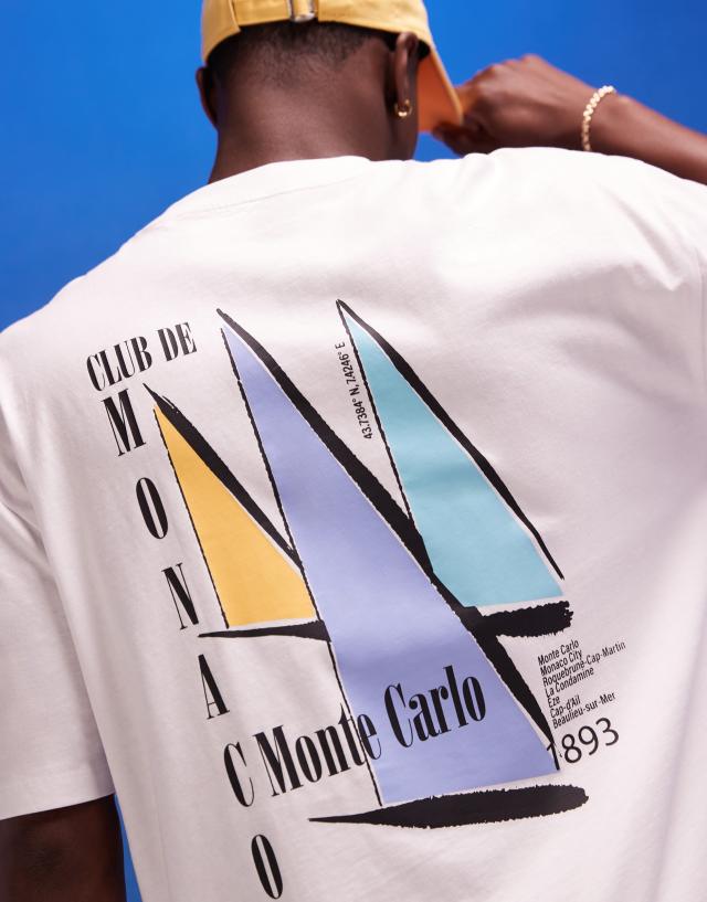 ASOS DESIGN - oversized t-shirt in white with back yacht print