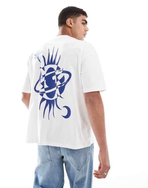 ASOS DESIGN oversized t-shirt in white with celestial back print - view 1