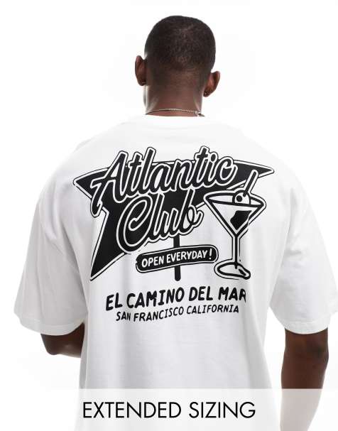 ASOS DESIGN oversized t-shirt in white with city back print - view 1