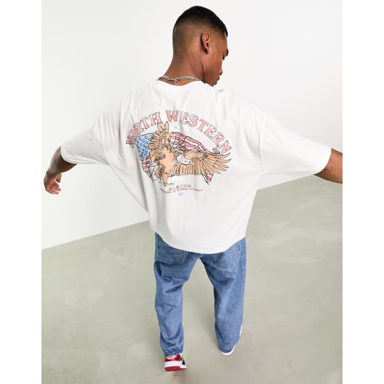 ASOS DESIGN oversized t-shirt in white with eagle back graphic | ASOS