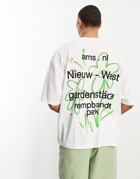ASOS DESIGN oversized t-shirt in green animal burnout
