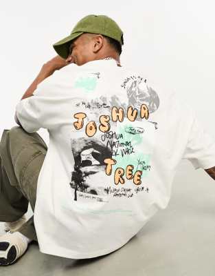 ASOS DESIGN oversized t-shirt in white with Joshua tree back print | ASOS