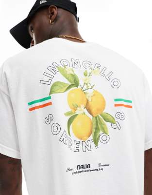 ASOS DESIGN ASOS DESIGN oversized t-shirt in white with limoncello print