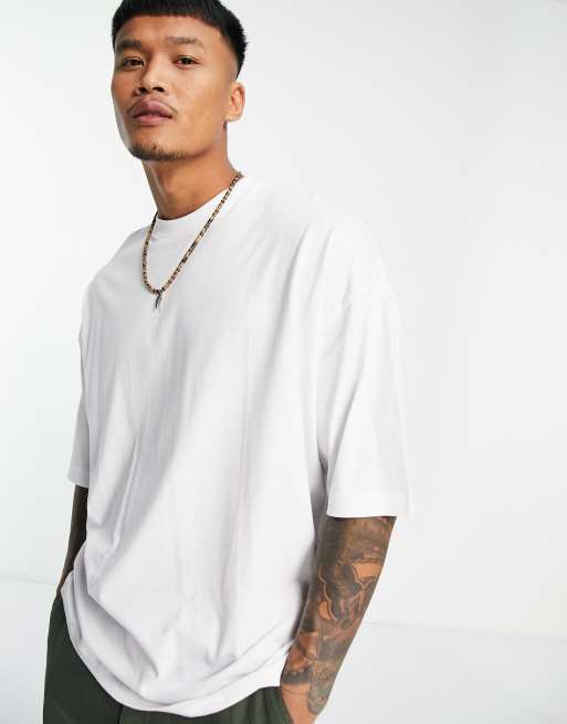 ASOS DESIGN oversized t-shirt in white with photographic back print