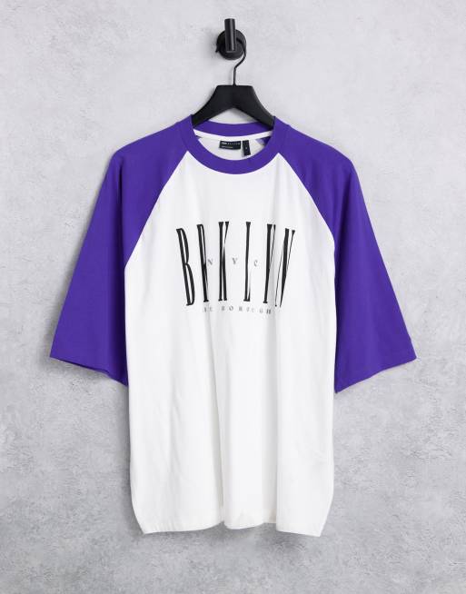 Purple Brand White Collegiate Logo-Print Cotton T-shirt